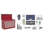 Sealey AP33109COMBO Topchest 10 Drawer with Ball Bearing Slides - Red &amp; 140pc Tool Kit image