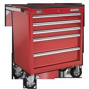 Sealey AP33459 Rollcab 5 Drawer with Ball Bearing Slides - Red