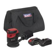 Sealey CP20VOSKIT1 Cordless Orbital Palm Sander Kit 125mm 20V 2Ah image