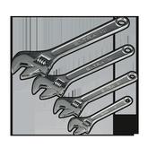 Sealey S0449 Adjustable Wrench Set 4pc 150, 200, 250 &amp; 300mm image