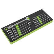 Sealey S0635 Siegen Flexi-Head Combination Ratchet Spanner Set 12pc image