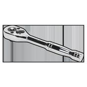 Sealey S0704 Ratchet Wrench 1/4"Sq Drive Pear-Head Flip Reverse image