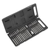 Sealey S0982 Siegen TRX-Star/Hex/Spline Bit Set 3/8" &amp; 1/2"Sq Drive 40pc image