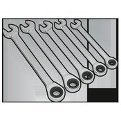 Sealey S0985 Combination Ratchet Spanner Set 5pc Metric image
