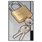 Sealey S0987 Brass Body Padlock with Brass Cylinder 40mm image