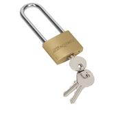 Sealey S0989 Siegen Brass Body Padlock with Brass Cylinder Long Shackle 40mm image