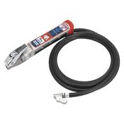 Sealey SA37/94 Professional Tyre Inflator with 2.5m Hose &amp; Clip-On Connector
