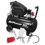 Sealey SAC5020APK 50L Direct Drive Air Compressor 2hp with 4pc Air Accessory Kit image