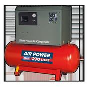 Sealey SAC72775BLN Compressor 270L Belt Drive 7.5hp 3ph 2-Stage with Cast Cylinders Low Noise image