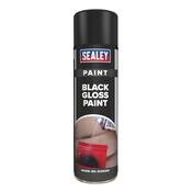 Sealey SCS025 Black Gloss Paint 500ml Pack of 6 image