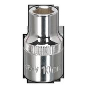 Sealey SP1210 WallDrive® Socket 10mm 1/2"Sq Drive Fully Polished image