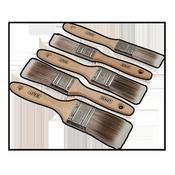 Sealey SPBS5W Wooden Handle Paint Brush Set 5pc image