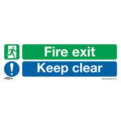 Sealey SS32P1 Safe Conditions Safety Sign - Fire Exit Keep Clear (Large) - Rigid Plastic image