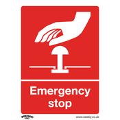 Sealey SS35P1 Safe Conditions Safety Sign - Emergency Stop - Rigid Plastic image