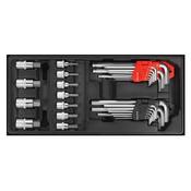 Sealey TBT07 Tool Tray with Hex/Ball-End Hex Keys &amp; Socket Bit Set 29pc