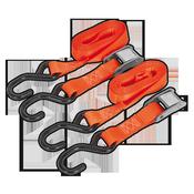 Sealey TD05025CS Cam Buckle Tie Down 25mm x 2.5m Polyester Webbing with S-Hooks 500kg Breaking Strength image