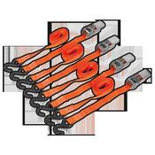 Sealey TD0540S4 Ratchet Tie Down 25mm x 4m Polyester Webbing with S-Hooks 500kg Breaking Strength - 2 Pairs image