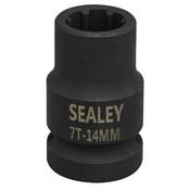 Sealey VS0985 Brake Caliper Socket 1/2"Sq Drive 14mm 7-Point image