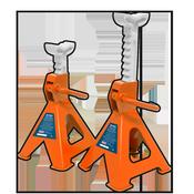 Sealey VS2002OR Axle Stands (Pair) 2tonne Capacity per Stand Ratchet Type - Orange image