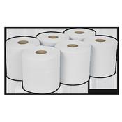 Sealey WHT150 Paper Roll White 2-Ply Embossed 150m Pack of 6 image