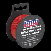 Sealey AC1704R Automotive Cable Thick Wall 17A 4m Red image