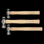 Sealey AK203 Ball Pein Hammer Set 3pc Hickory Shafts image