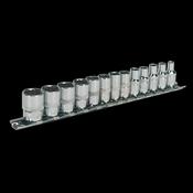 Sealey AK2680 Socket Set 13pc 1/4"Sq Drive 12pt WallDrive® Metric image