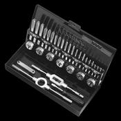 Sealey AK3015HSS Tap &amp; Die Set 32pc Split Dies HSS 4341 - Metric image