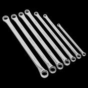 Sealey AK6311 Extra-Long Double End Ring Spanner Set 7pc image