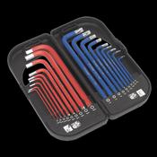 Sealey AK7176 TRX-Star* &amp; Ball-End Hex Key Set 18pc Long Anti-Slip image