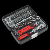 Sealey AK8945 Socket &amp; Bit Set 38pc 1/4"Sq Drive image