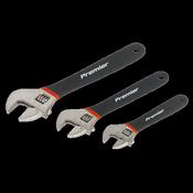 Sealey AK907 Adjustable Wrench Set 3pc Ni-Fe Finish image