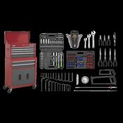 Sealey AP2200BBCOMBO American PRO® Topchest &amp; Rollcab Combination 6 Drawer with 170pc Tool Kit - Red/Grey