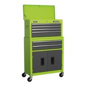 Sealey AP2200BBHV American PRO Topchest &amp; Rollcab Combination 6 Drawer - Green/Grey image