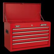 Sealey AP225COMBO Topchest 5 Drawer with Ball-Bearing Slides - Red &amp; 230pc Tool Kit image