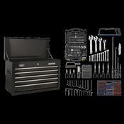 Sealey AP225BCOMBO Topchest 5 Drawer with Ball-Bearing Slides - Black &amp; 230pc Tool Kit image