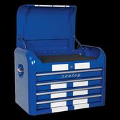 Sealey AP28104BWS Topchest 4 Drawer Retro Style - Blue with White Stripes