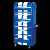 Sealey AP28COMBO2BWS Retro Style Topchest, Mid-Box &amp; Rollcab Combination 10 Drawer Blue/White Stripes