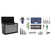 Sealey AP33109BCOMBO Topchest 10 Drawer with Ball Bearing Slides - Black &amp; 140pc Tool Kit image