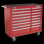 Sealey AP41169 Rollcab 16 Drawer with Ball Bearing Slides Heavy-Duty - Red image