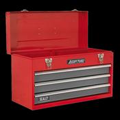Sealey AP9243BB Tool Chest 3 Drawer Portable with Ball Bearing Slides - Red/Grey image