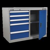 Sealey API1103B Industrial Cabinet/Workstation 5 Drawer &amp; 1 Shelf Locker image
