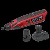 Sealey CP1207KIT Cordless Rotary Tool &amp; Engraver Kit 49pc 12V