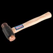 Sealey CRF15 Copper/Rawhide Faced Hammer 1.5lb Hickory Shaft image