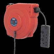 Sealey CRM10 Cable Reel System Retractable 10m 2 x 230V Socket image