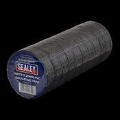 Sealey ITBLK10 PVC Insulating Tape 19mm x 20m Black Pack of 10 image