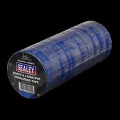 Sealey ITBLU10 PVC Insulating Tape 19mm x 20m Blue Pack of 10 image