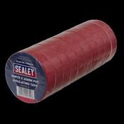 Sealey ITRED10 PVC Insulating Tape 19mm x 20m Red Pack of 10 image