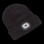 Sealey LED185 Beanie Hat 4 SMD LED USB Rechargeable image