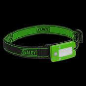 Sealey LED360HTG Rechargeable Head Torch 2W COB LED Auto-Sensor Green image